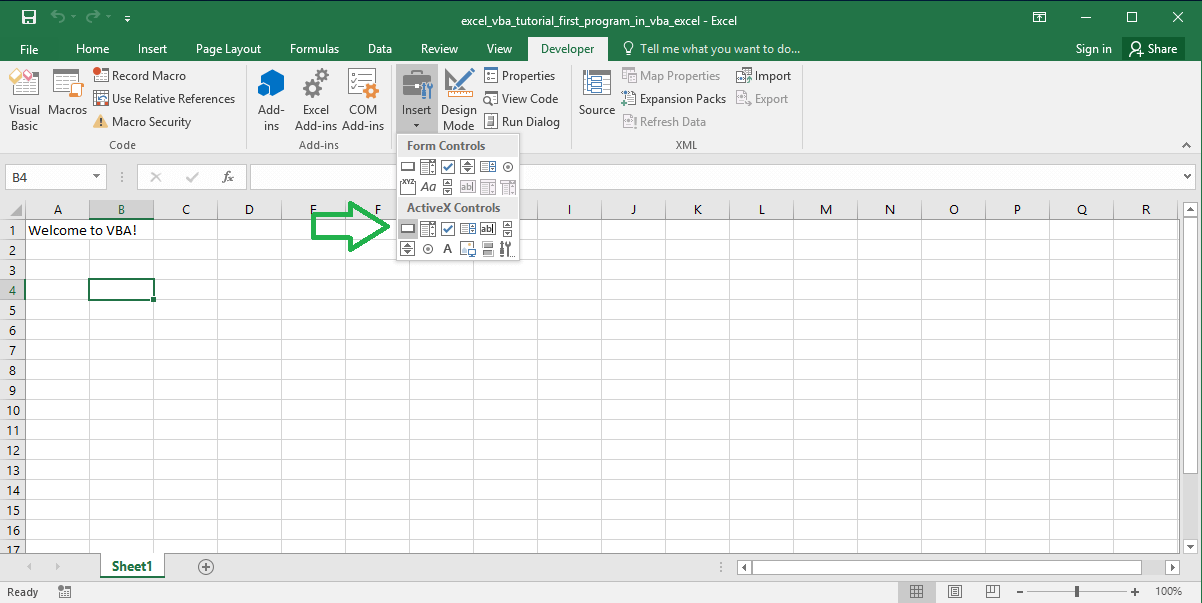 Excel VBA course - Running macro with a button
