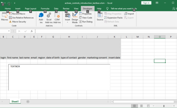 ActiveX controls - TextBox in Excel VBA
