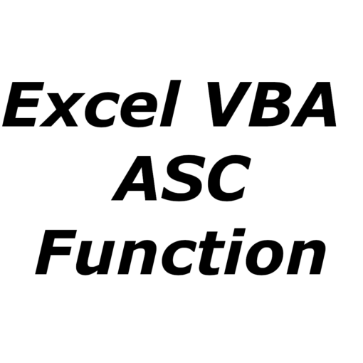 Excel VBA ASC function