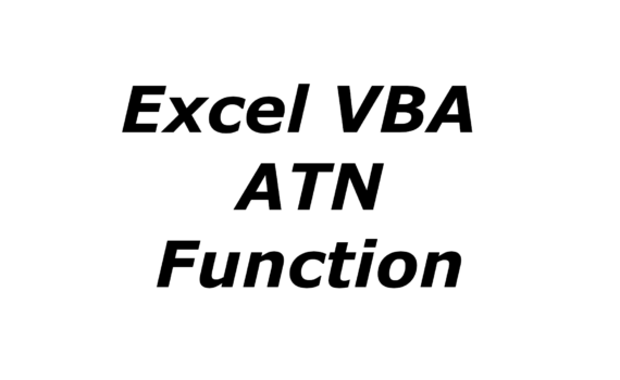 Excel VBA ATN function