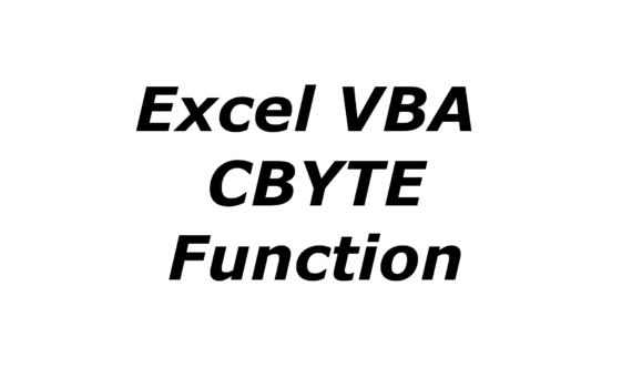 Excel VBA CBYTE function