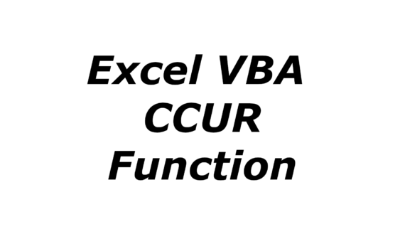 Excel VBA CCUR function