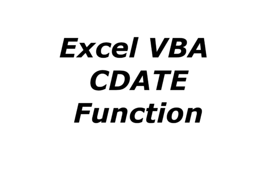Excel VBA CDATE function