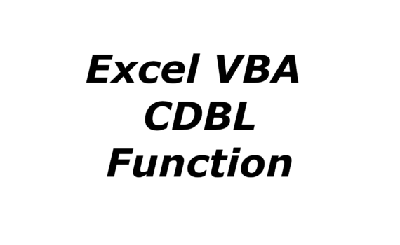 Excel VBA CDBL function