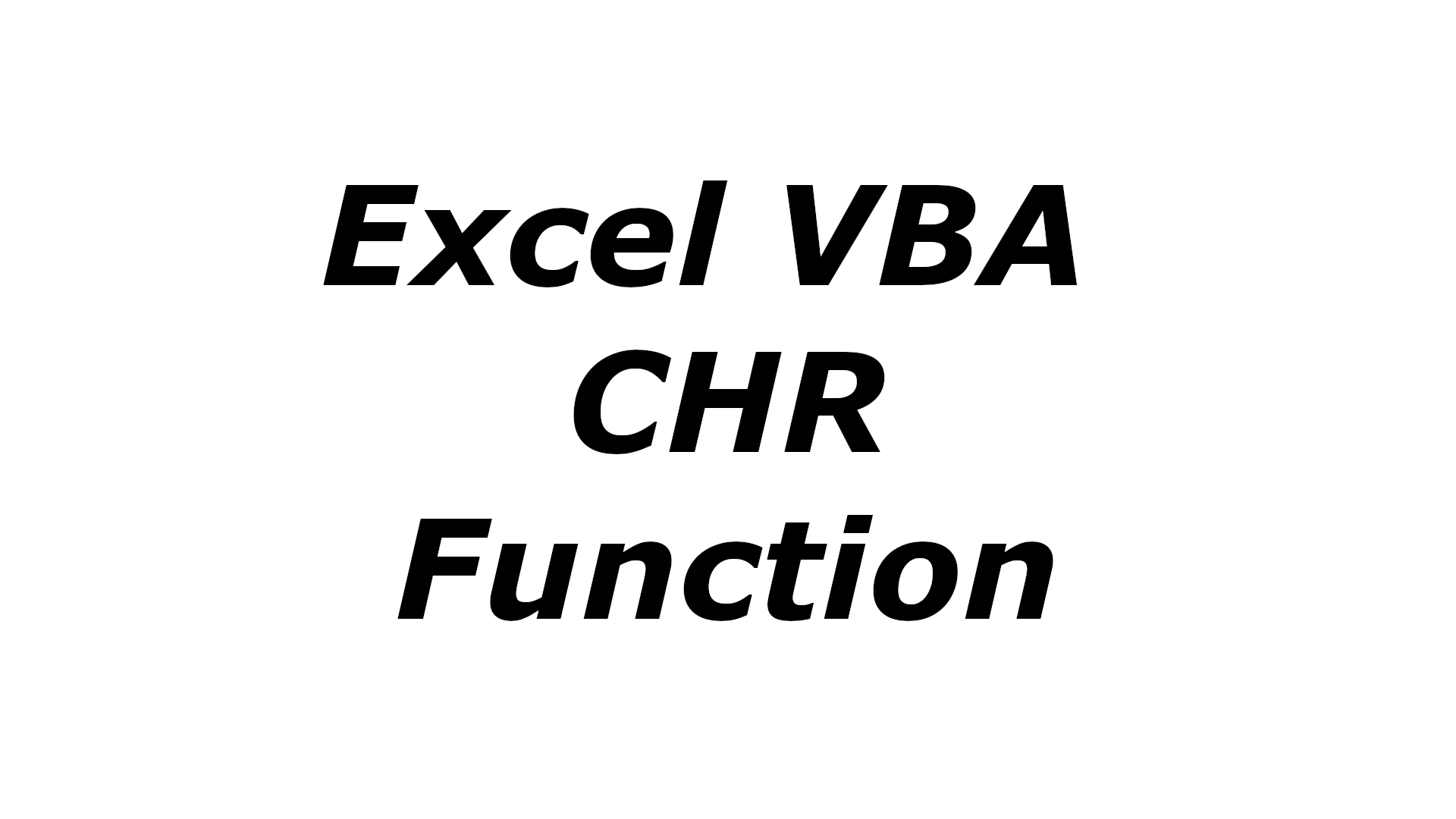Excel VBA CHR function