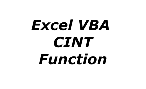 Excel VBA CINT function
