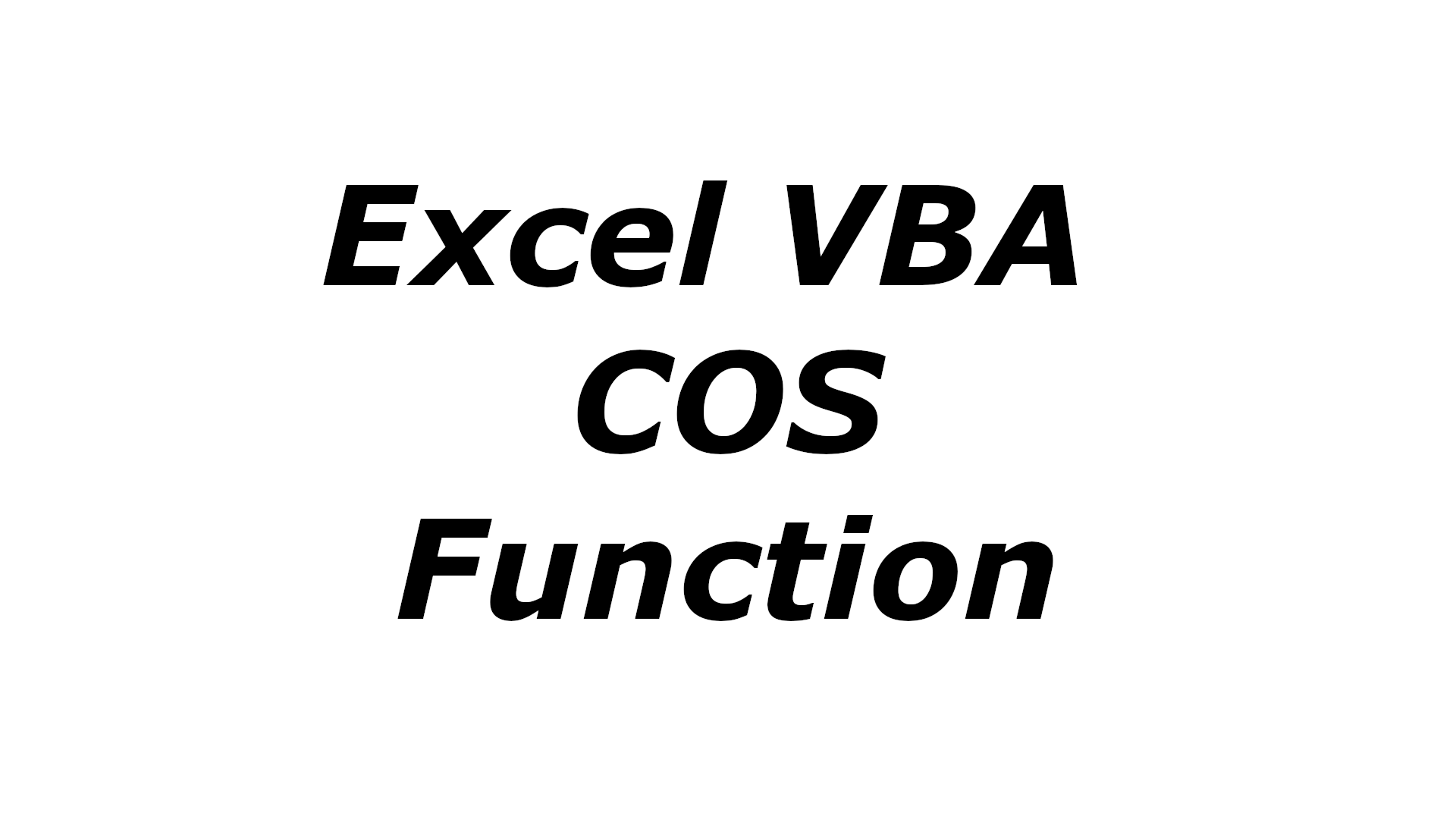Excel VBA COS function