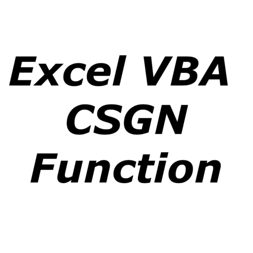 Excel VBA CSGN function