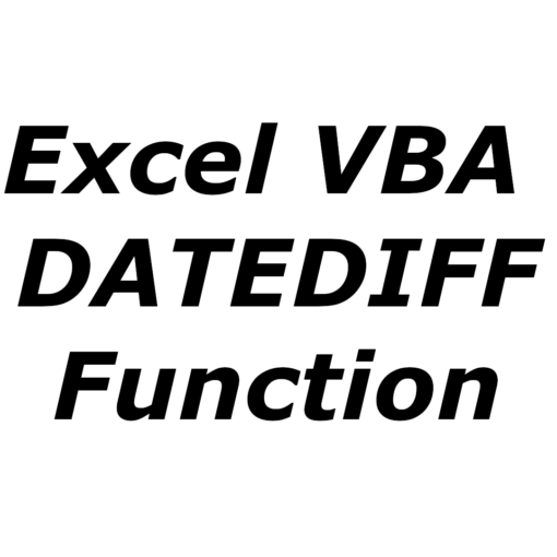 Excel VBA DATEDIFF function