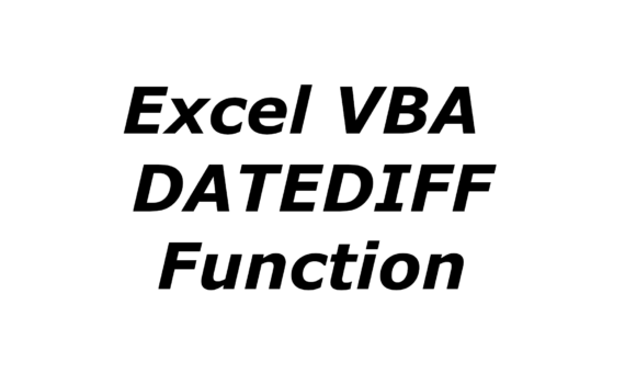 Excel VBA DATEDIFF function