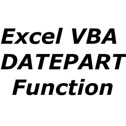 Excel VBA DATEPART function