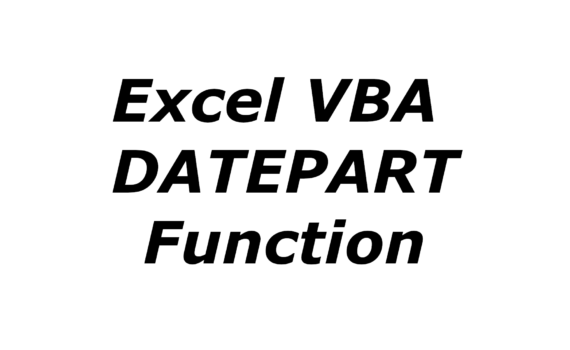 Excel VBA DATEPART function