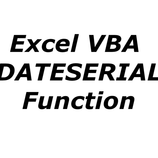 Excel VBA DATESERIAL function