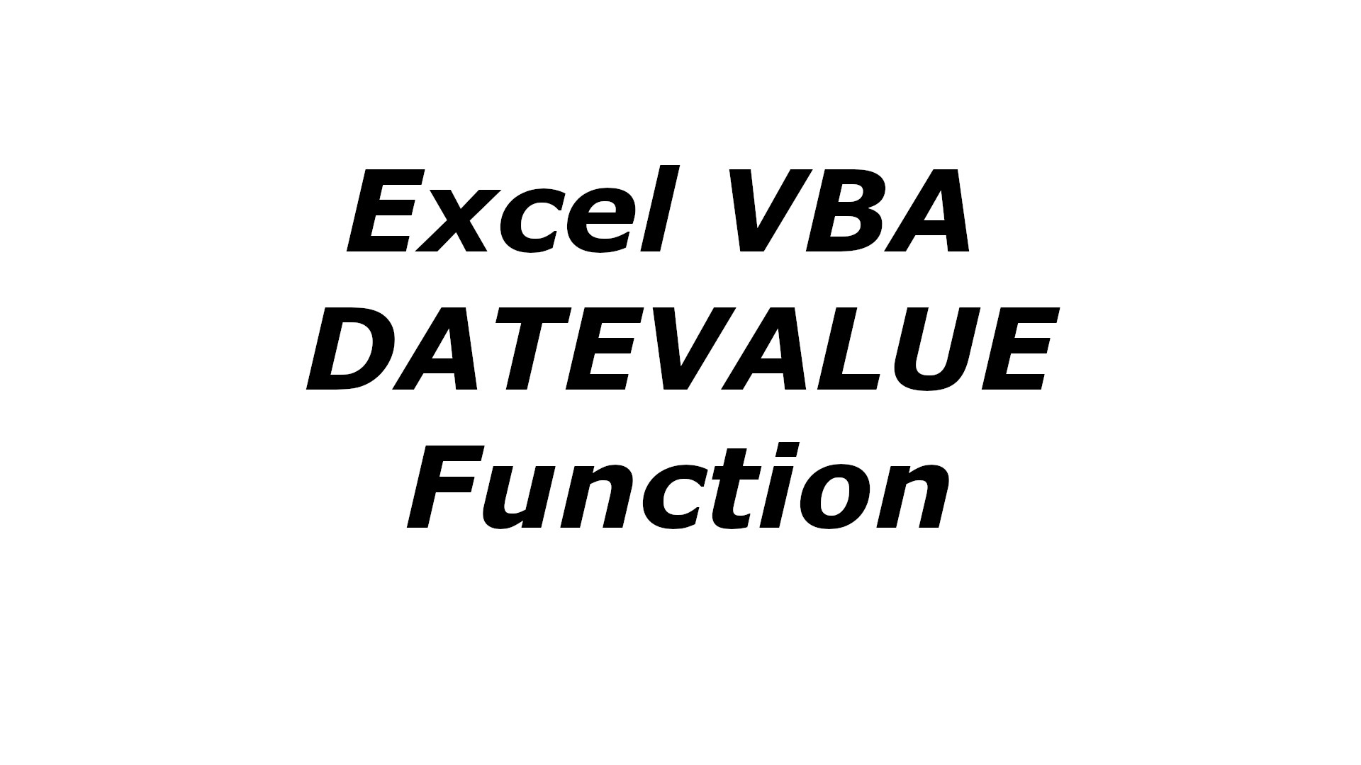 Excel VBA DATEVALUE function