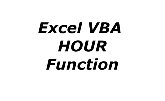 Excel VBA HOUR function