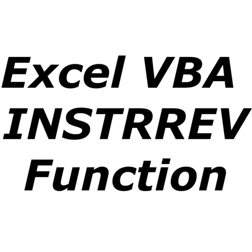 Excel VBA INSTRREV function