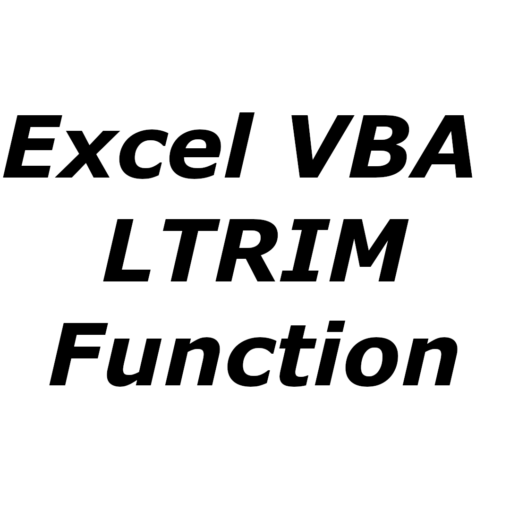 Excel VBA LTRIM function