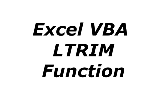 Excel VBA LTRIM function