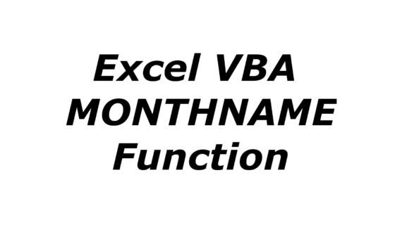 Excel VBA MONTHNAME function