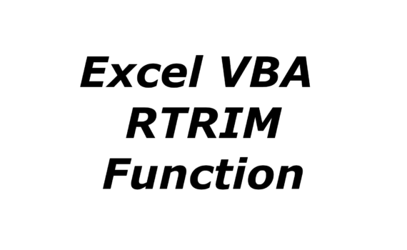 Excel VBA RTRIM function