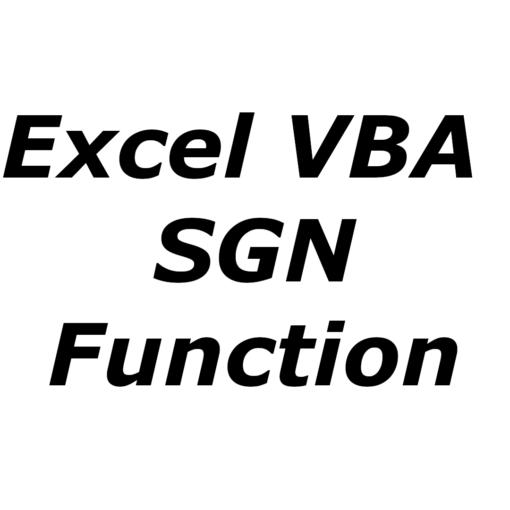 Excel VBA SGN function