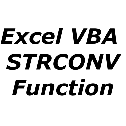 Excel VBA STRCONV function
