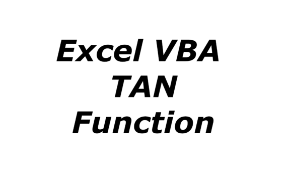 Excel VBA TAN function