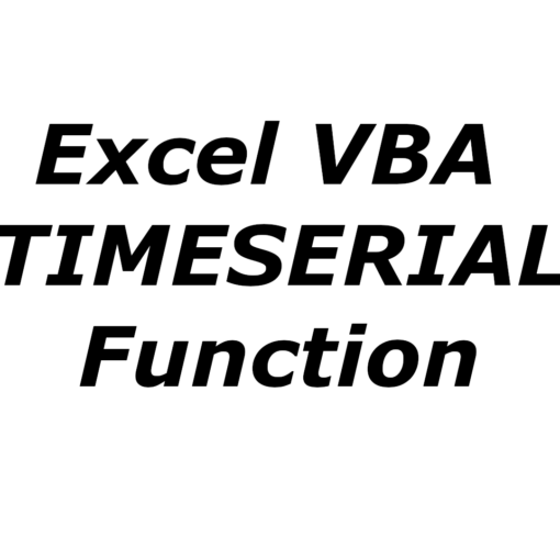 Excel VBA TIMESERIAL function