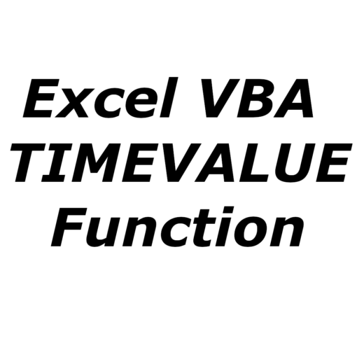Excel VBA TIMEVALUE function