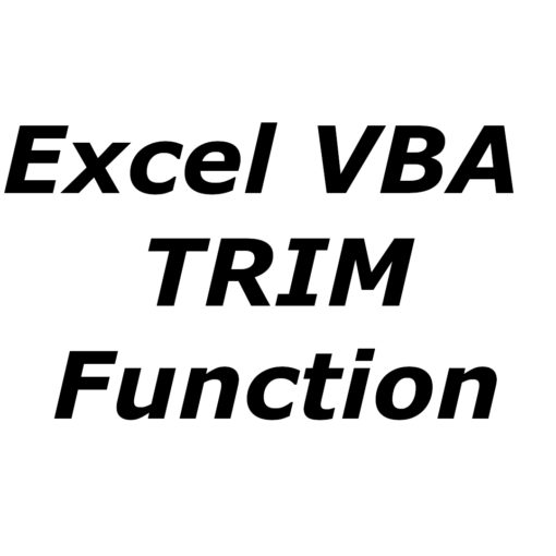 Excel VBA TRIM function