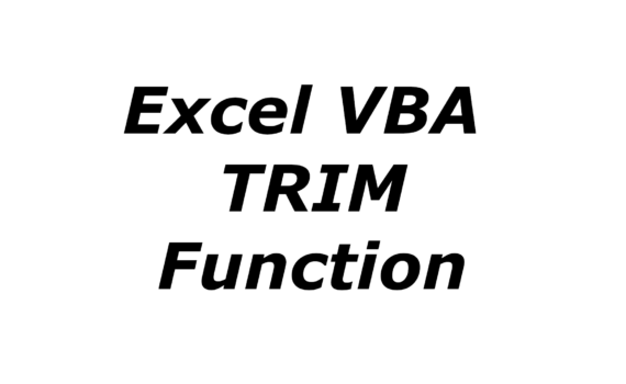 Excel VBA TRIM function