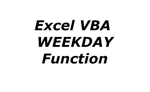 Excel VBA WEEKDAY function