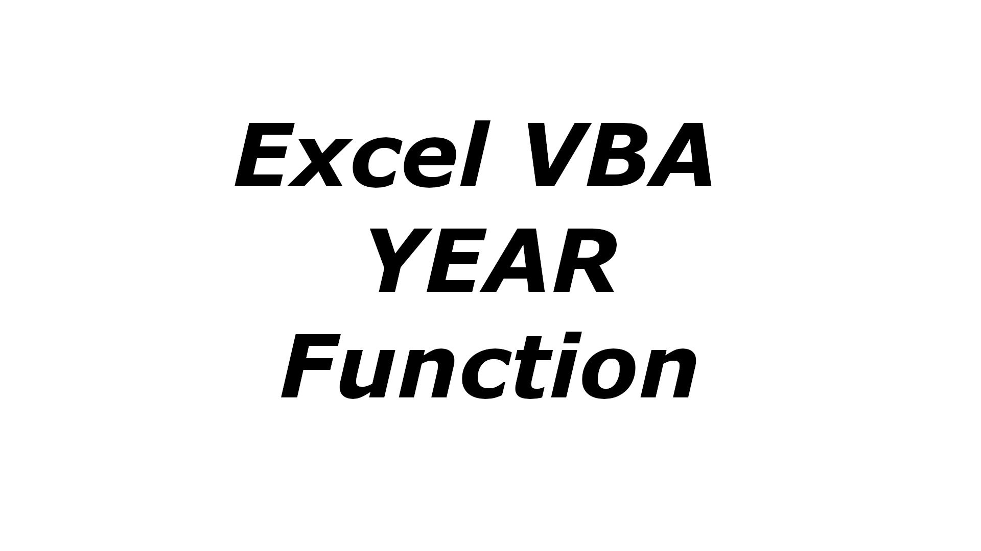 Excel VBA YEAR function