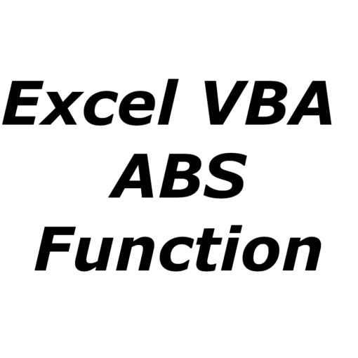 Excel VBA ABS function