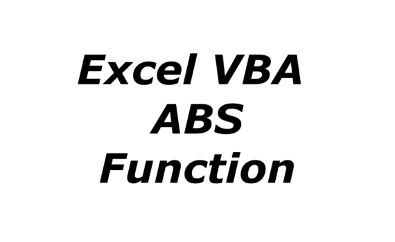 Excel VBA ABS function