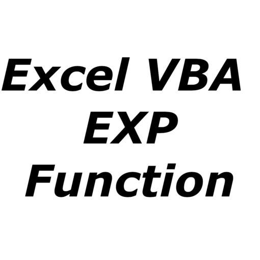 Excel VBA EXP function