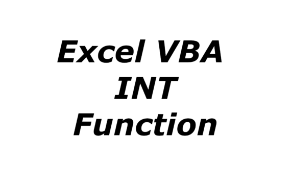Excel VBA INT function